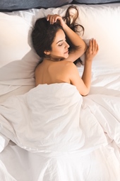 woman asleep in bed