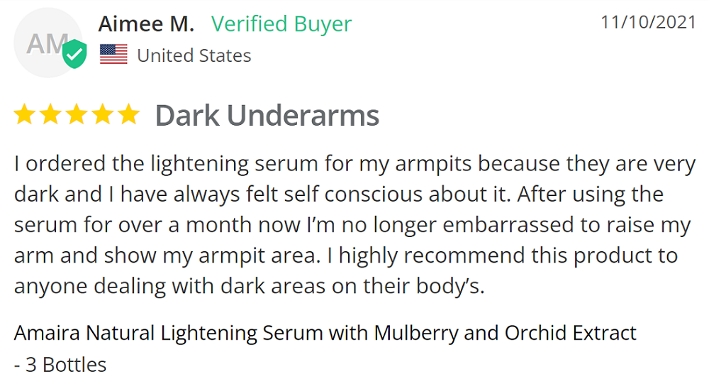 amaira skin lightening serum review from customer